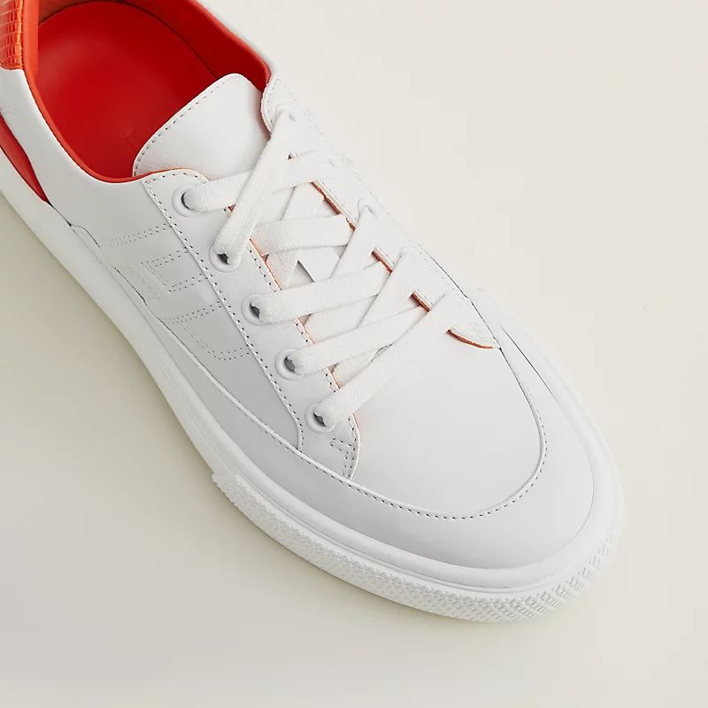 Giày Hermes Deep Sneaker Nữ Trắng Cam Đậm